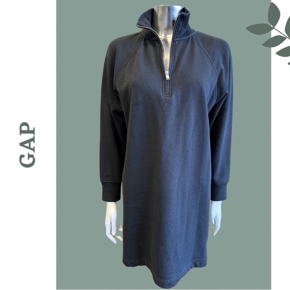 🛍️3/$40 GAP Women's Black Pullover Romper Dress Knit Athleisure Size Extra Small - Picture 1 of 7